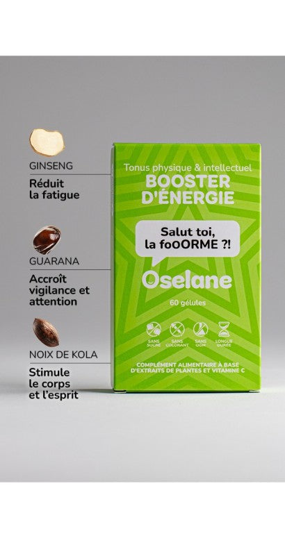 Booster d'Énergie – Ginseng, Guarana & Noix de Kola | Oselane
